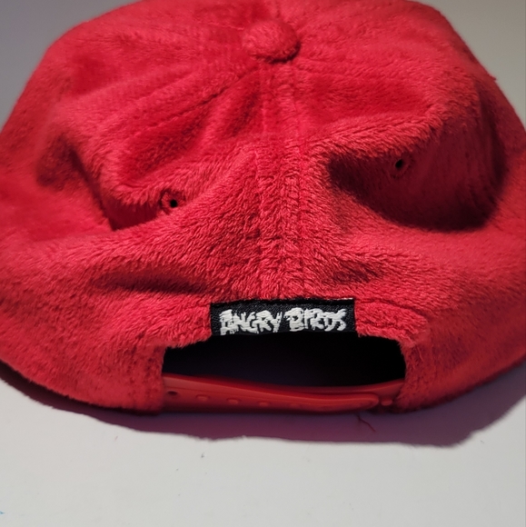 2012 RED ANGRY BIRDS Baseball Cap Hat Fuzzy Flatbill Adjustable Snapback. - Picture 3 of 7